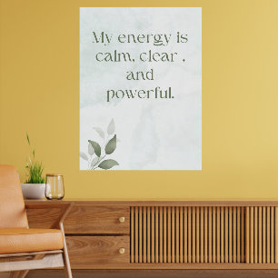 Póster floral inspirador de energía despertadora