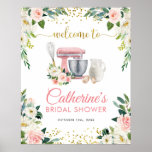 Póster Floral Kitchen Bridal Shower signo de bienvenida<br><div class="desc">Floral Kitchen Bridal Shower signo de bienvenida</div>