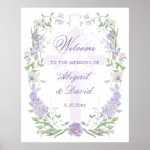 Floral Lilac Frame Religious Wedding Welcome