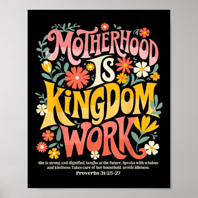 Póster Floral Madre Fe Religión Mamá La Maternidad Está B (Frente)