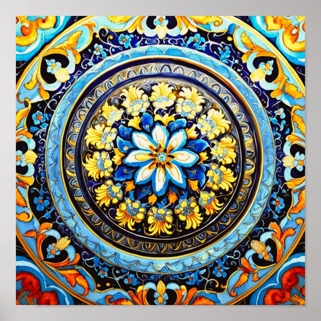 Póster Floral mallónica española de origen romano (Frente)