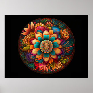 Póster Floral Mandalas