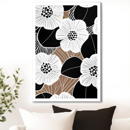 Póster Floral Mid Century Moderno
