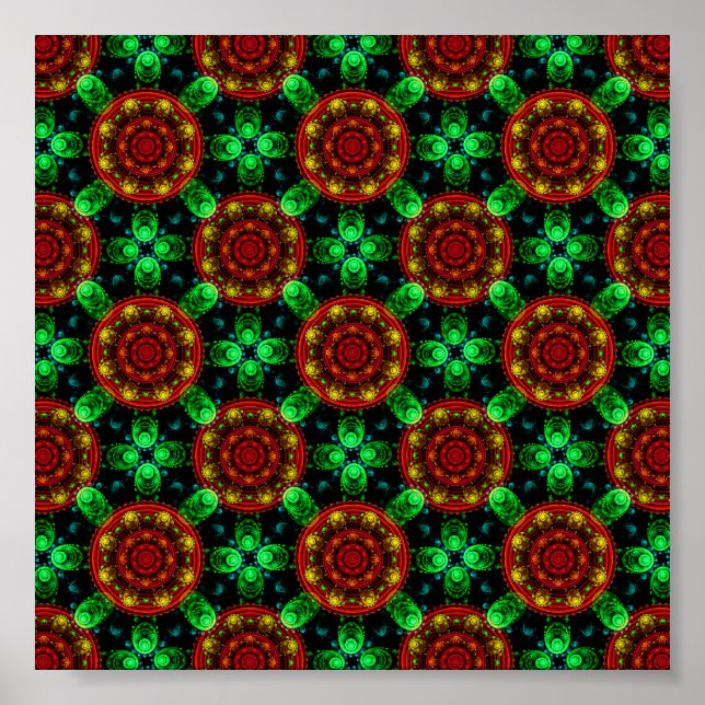 Póster Floral Modern Boho Elegant Abstract Pattern #504 (Frente)
