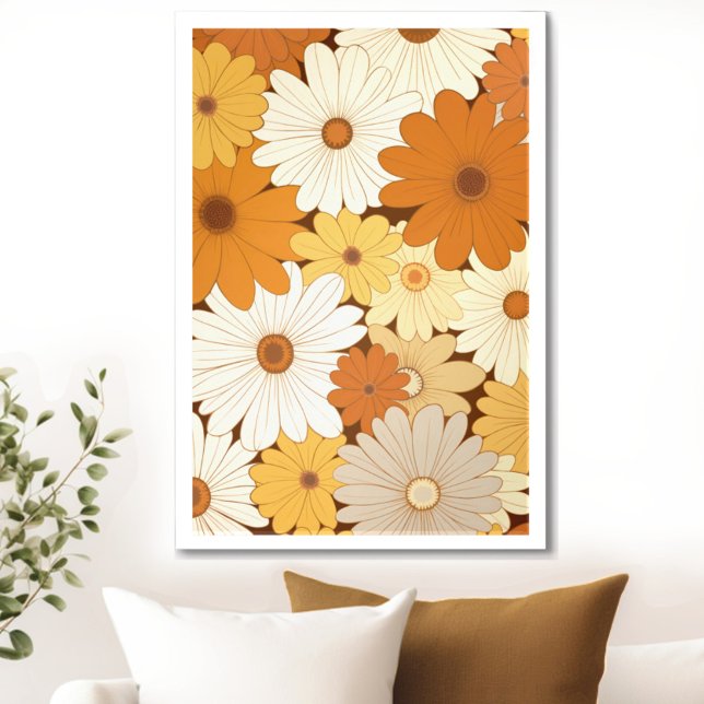 Póster Floral moderna de mediados de siglo (Transform your space with the timeless beauty of mid century modern floral art print. )