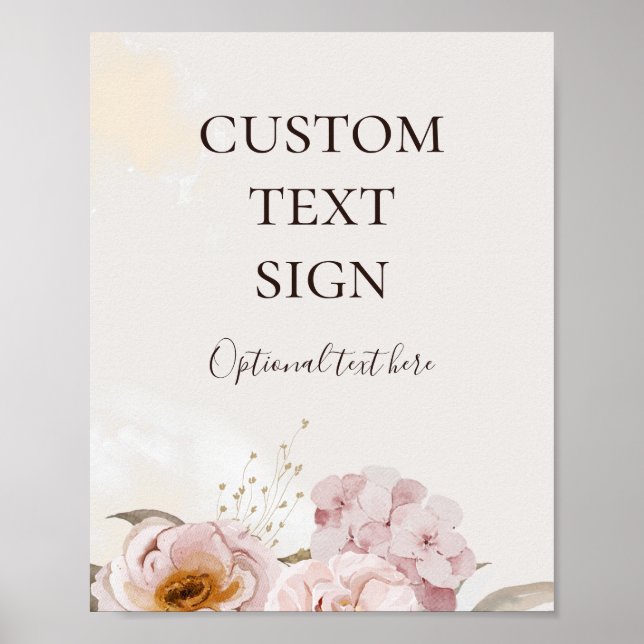 Póster Floral moderna | Personalizado de tarjetas de acua (Frente)