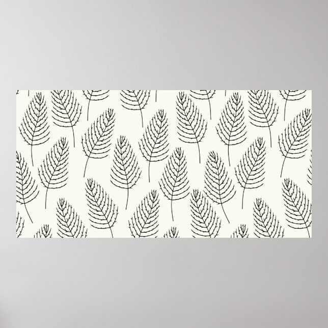 Póster Floral natural abstracto vintage geométrico sin co (Frente)