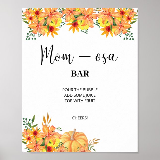 Póster Floral otoño bar Mon-osa (Frente)