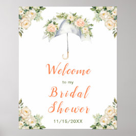 Póster Floral Paraguas Bridal Shower