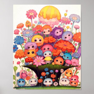 Póster Floral personalizado, colorido, lindo