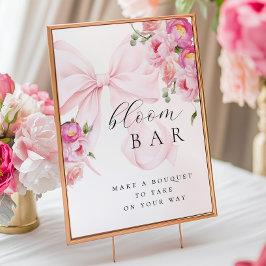 Póster Floral Pink Bow Bouqet Bar