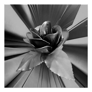 Poster floral plateado