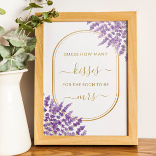 Póster Floral Purple Lavender ¿cuántos besos de juego de