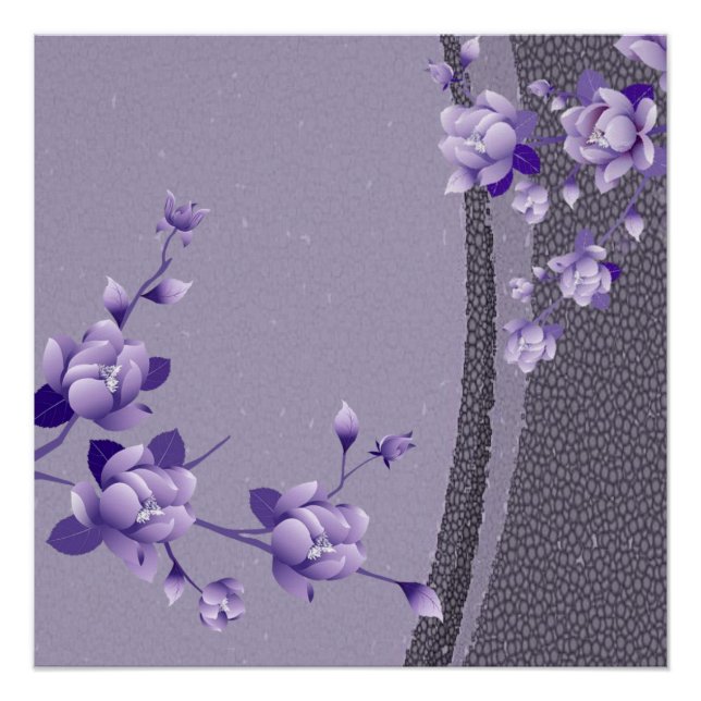 Póster Floral Púrpura (Anverso)