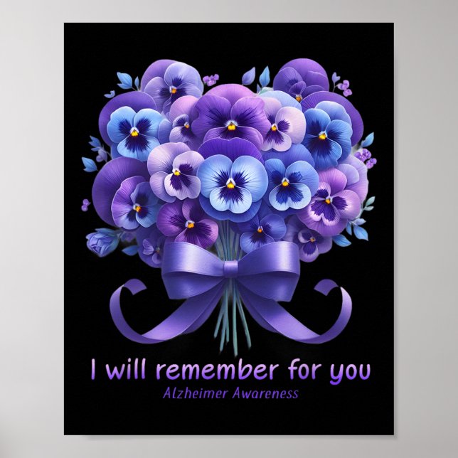 Póster Floral Púrpura Recordaré Por Ti Heimerheimer (Frente)