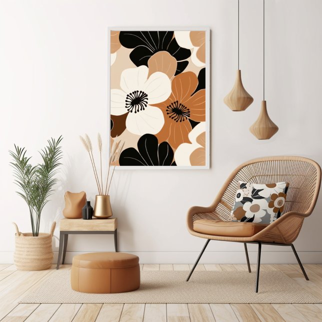 Póster Floral retro vintage (Unleash your inner art enthusiast with Wild on Flowers gallery quality Giclee print artwork poster. )