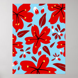Póster Floral roja