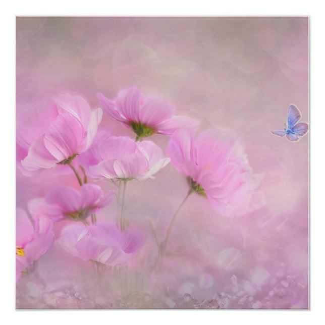 Póster Floral rosa (Anverso)
