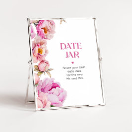 Póster Floral rosa brillante Fecha ideas de noche Cita