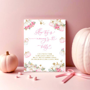 Póster Floral rosa de calabaza cuán grande es la Belly de
