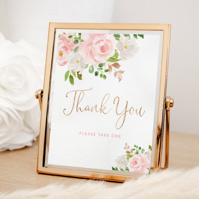 Póster Floral rosa de Rubor Gracias (Subido por el creador)
