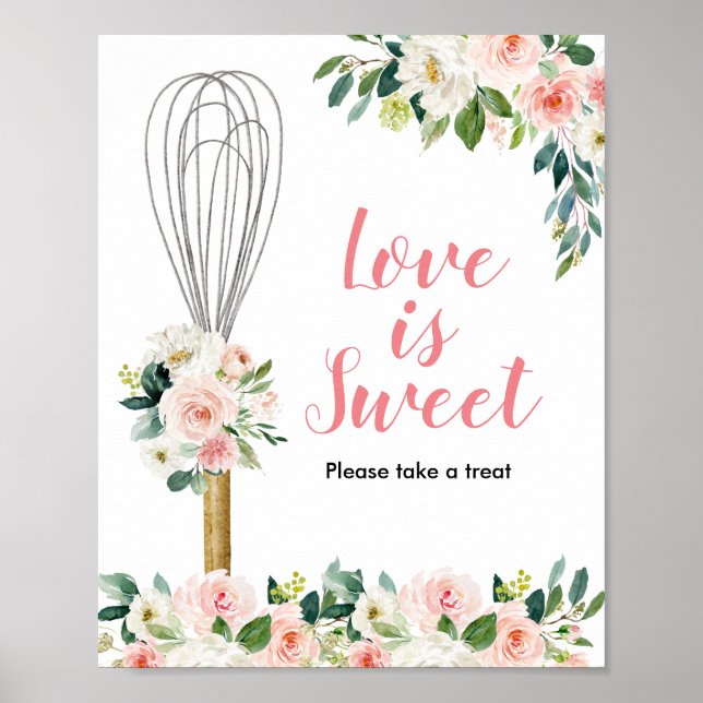 Póster Floral Rosa El Amor es Dulce Pronto Será Arrebatad (Frente)