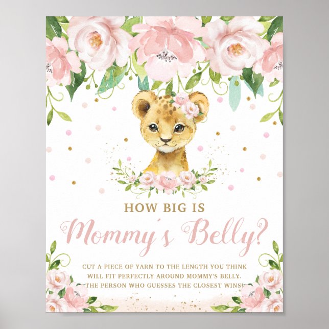 Póster Floral rosa león cuán grande es el juego Belly de  (Frente)