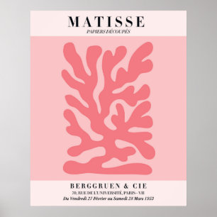 Póster floral rosa sonrojado Arte de pared estil
