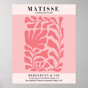 Póster floral rosa sonrojado Arte de pared estil