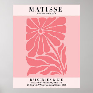 Póster floral rosa sonrojado Arte de pared estil