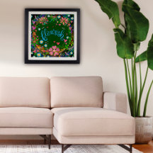 Floral rosa verde floreciente inspirador