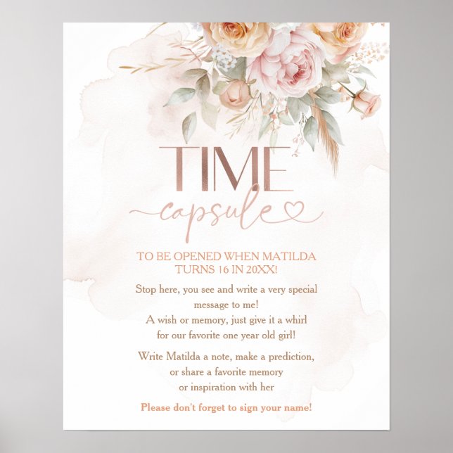 Póster Floral rústica no es una cápsula del tiempo maravi (Frente)