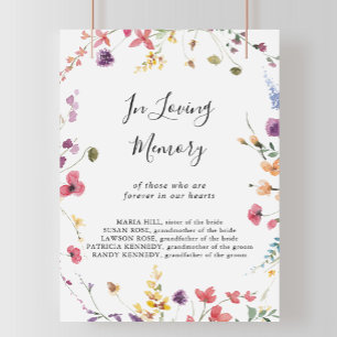 Póster Floral salvaje de colores clásicos en memoria amor