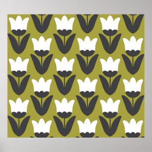 Póster Floral seamless pattern design. Scandinavian style