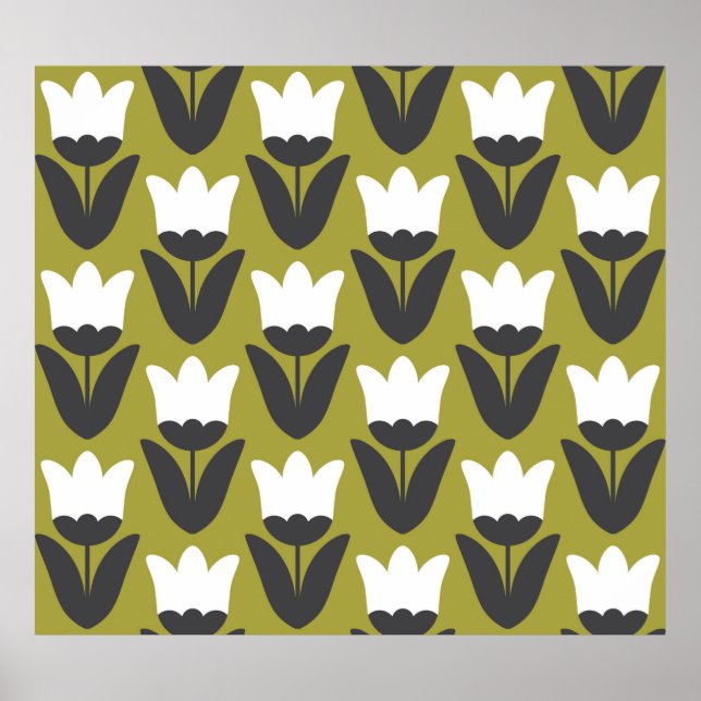 Póster Floral seamless pattern design. Scandinavian style (Frente)