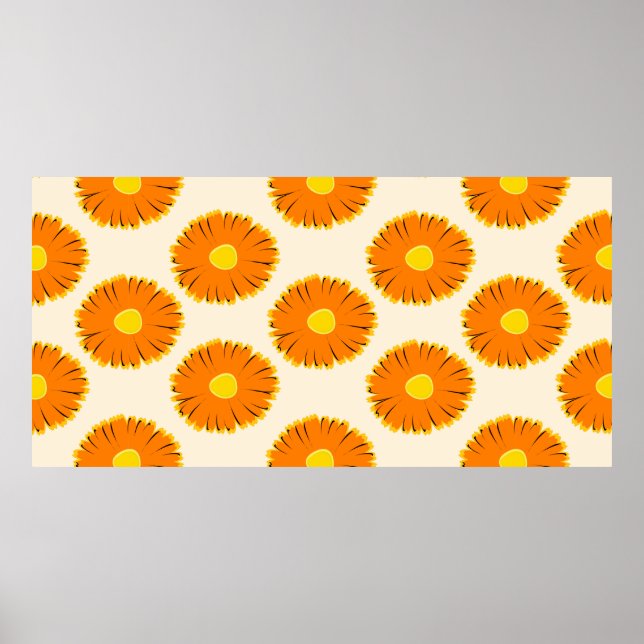 Póster Floral seamless pattern. seamless pattern with the (Frente)