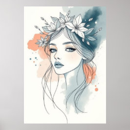Póster Floral Serenity