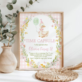 Póster Floral Silly Goose Birthday Time Capsule Sign