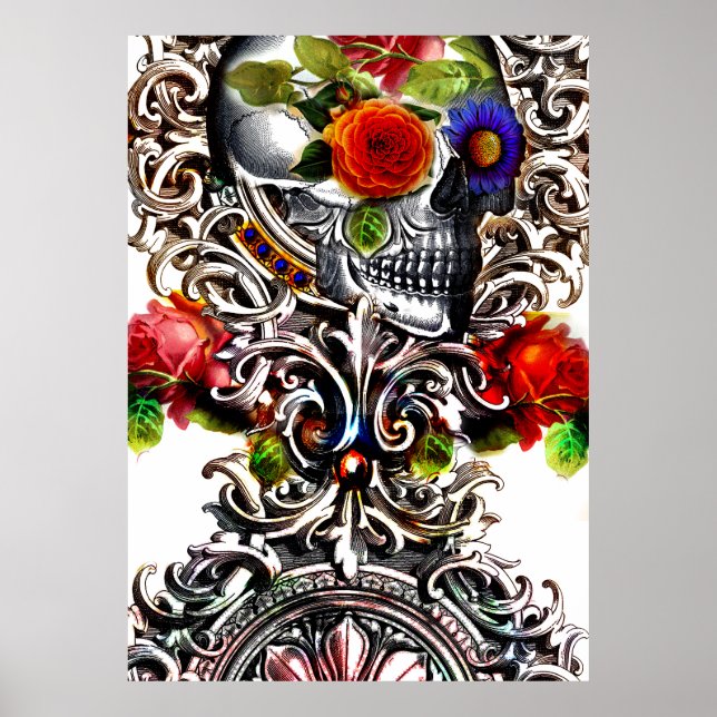 Póster Floral Skull (Frente)