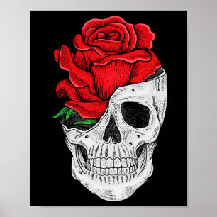 Póster Floral Skull Graphic Tees - Halloween Floral Skull