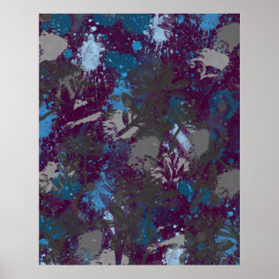 Póster floral sombrío