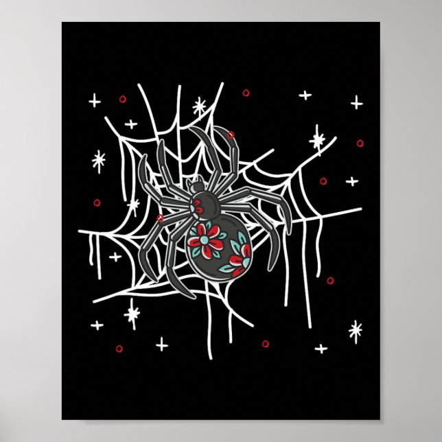 Póster Floral Spider Web Lazy Halloween Costume (Frente)