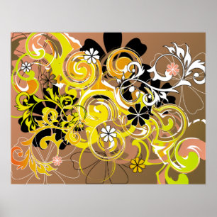 Póster floral spirals