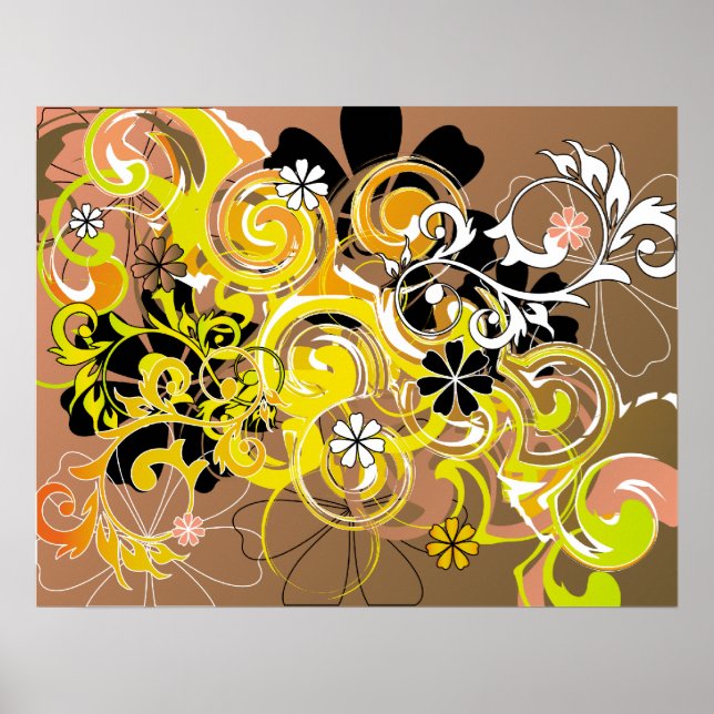 Póster floral spirals (Frente)