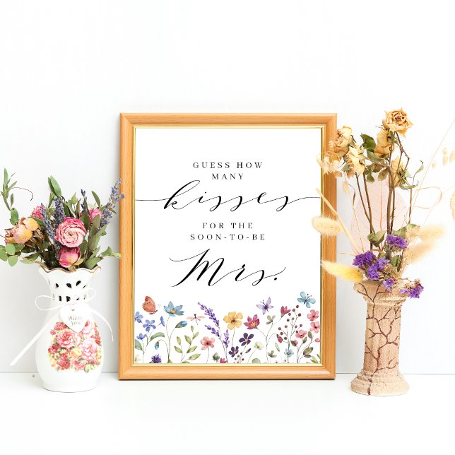 Póster Floral Spring Summer Kiss Bridal Shower Game (Subido por el creador)