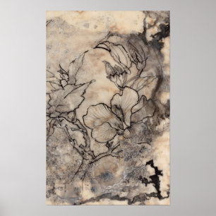 Póster Floral tatuada I