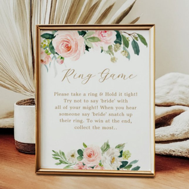 Póster Floral The Ring Game Bridal Shower Game Rótulo (Subido por el creador)