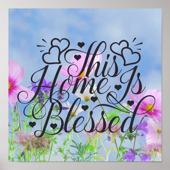 Póster Floral -This Home Is Blessed (Frente)