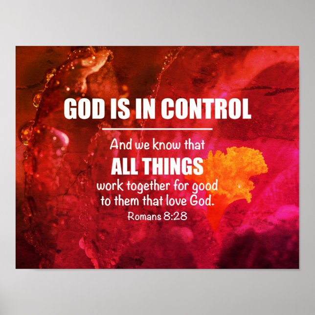 Póster Floral TODAS LAS COSAS TRABAJAN JUNTOS Romanos 8:2 (Frente)