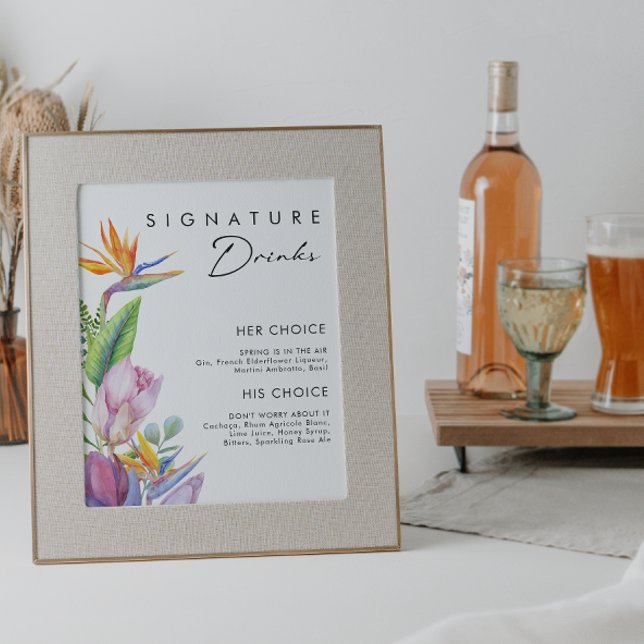 Póster Floral tropical colorida | Bebidas con firma (Subido por el creador)